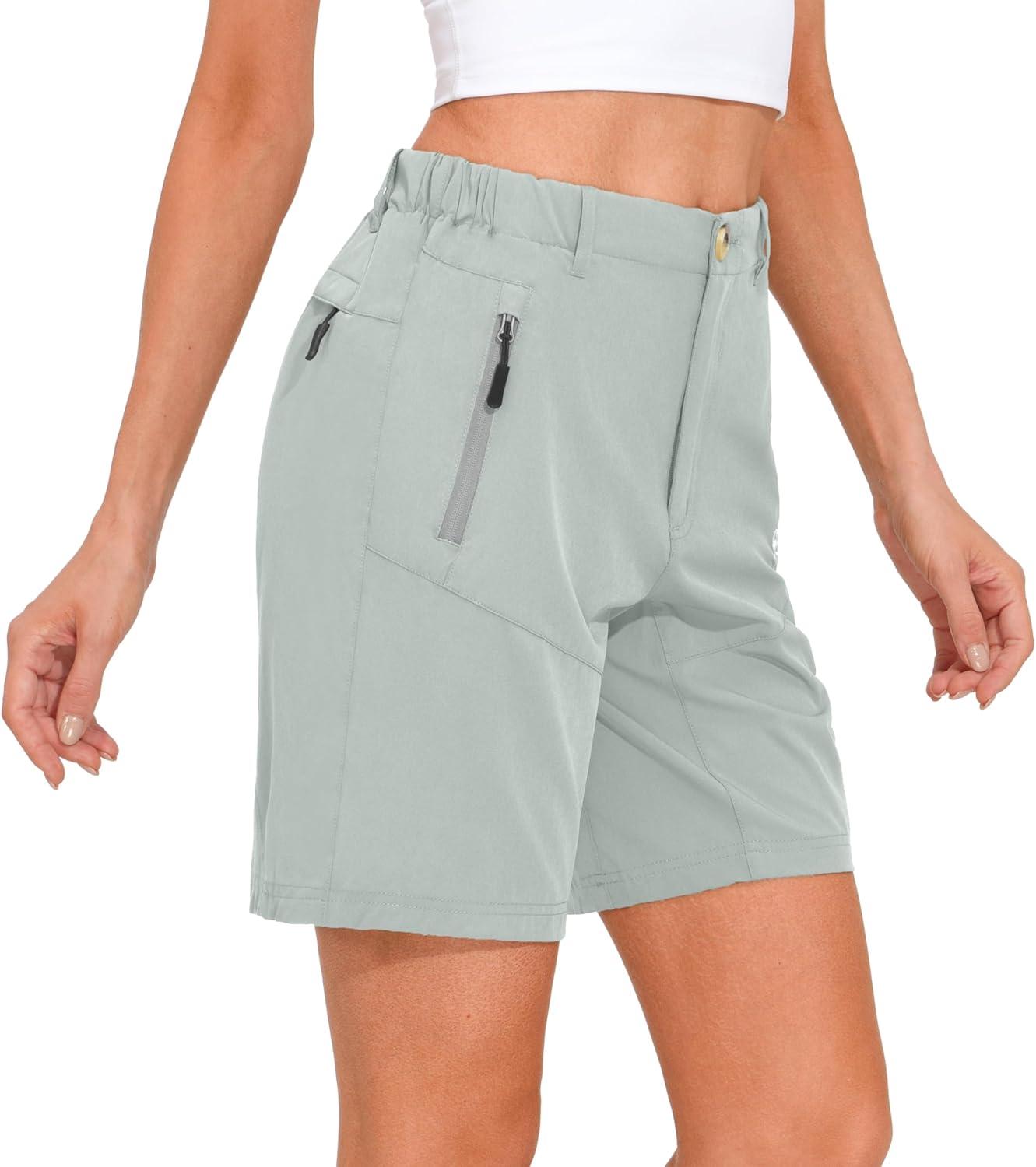 imageLittle Donkey Andy Womens Stretch Quick Dry Shorts for Hiking Camping TravelA1 Light Grey