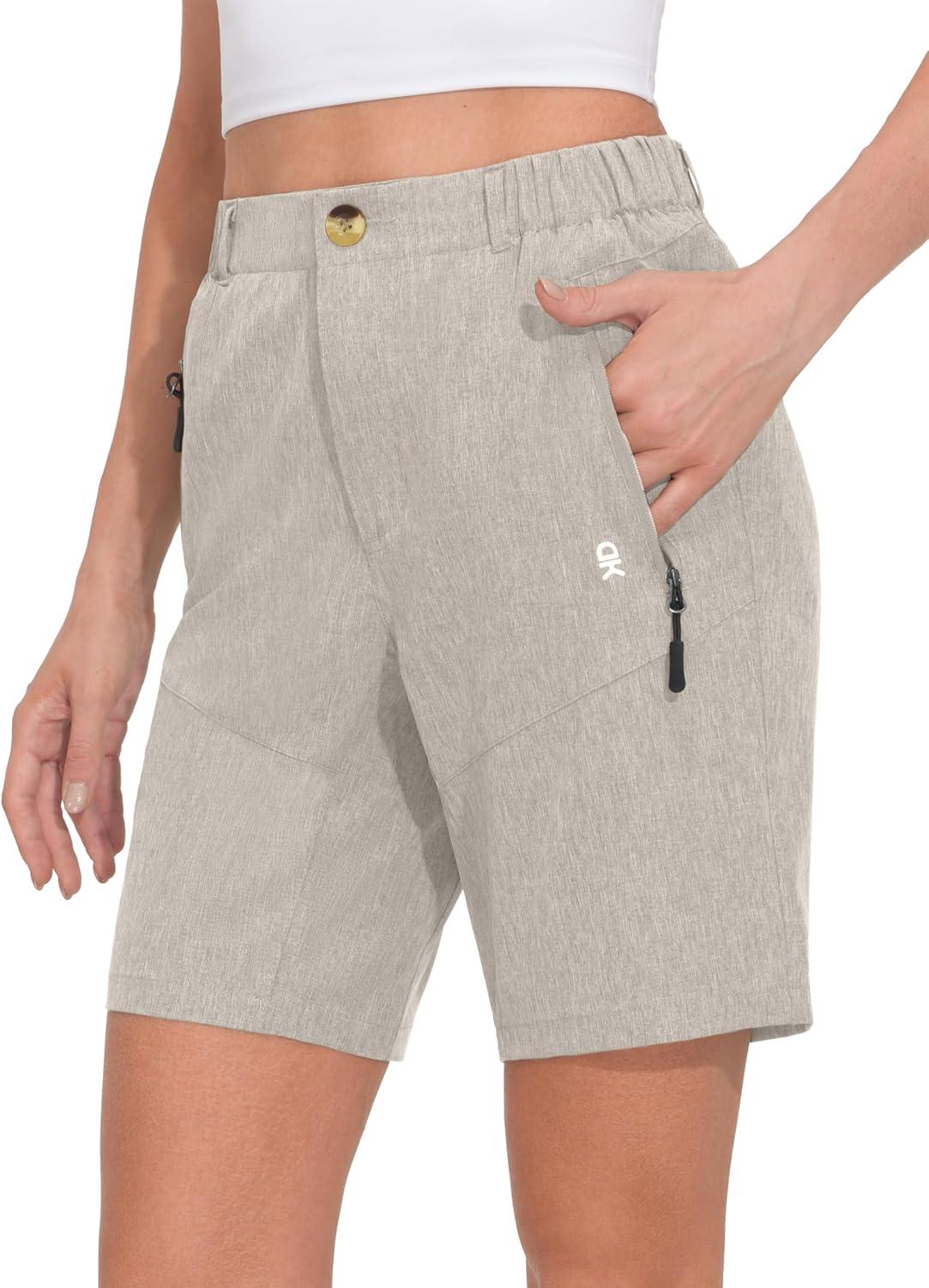 imageLittle Donkey Andy Womens Stretch Quick Dry Shorts for Hiking Camping TravelLight Grey Heather