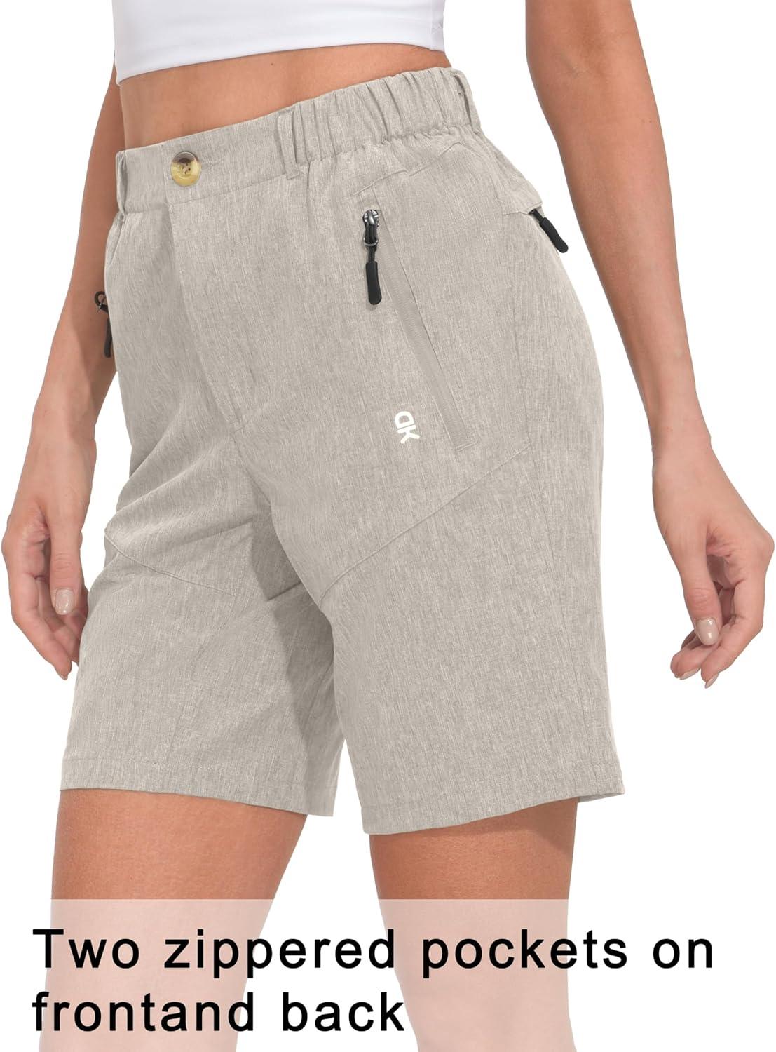 imageLittle Donkey Andy Womens Stretch Quick Dry Shorts for Hiking Camping TravelLight Grey Heather
