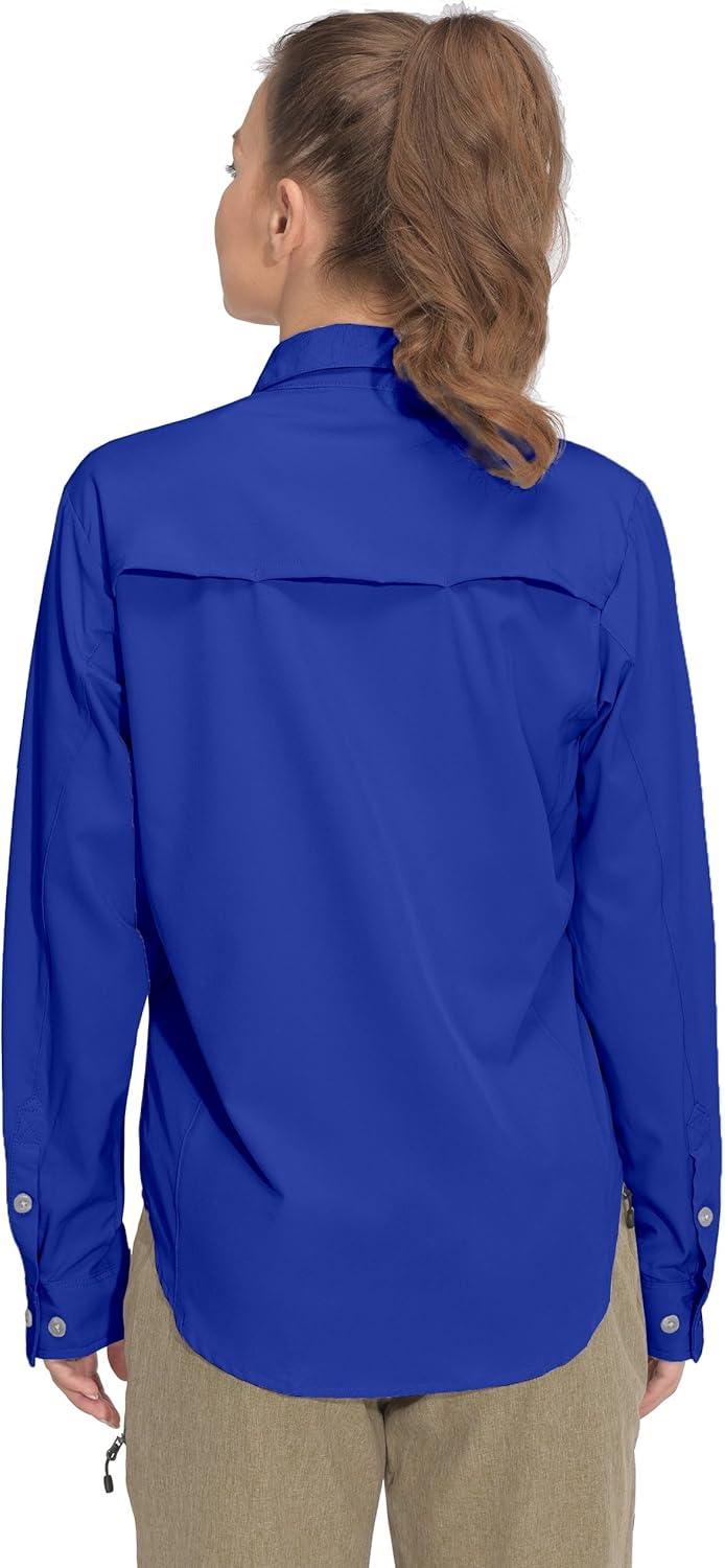 imageLittle Donkey Andy Womens Stretch Quick Dry UPF50 Long Sleeve Shirt for Hiking Travel CampingUpgraded Blue