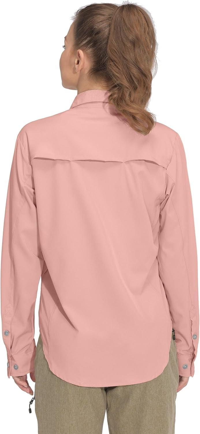 imageLittle Donkey Andy Womens Stretch Quick Dry UPF50 Long Sleeve Shirt for Hiking Travel CampingUpgraded Pink