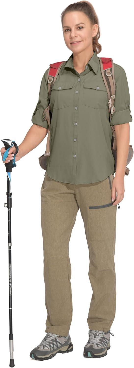 imageLittle Donkey Andy Womens Stretch Quick Dry UPF50 Long Sleeve Shirt for Hiking Travel CampingUpgraded Sage