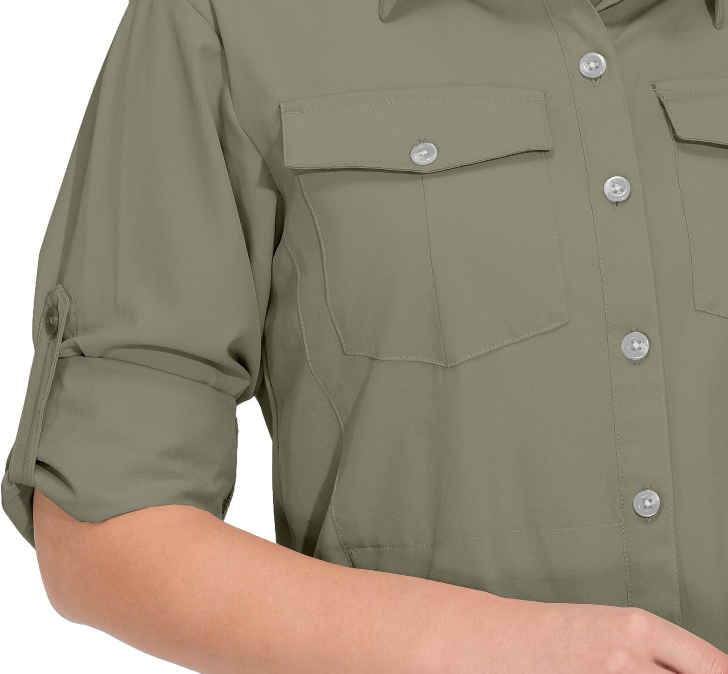 imageLittle Donkey Andy Womens Stretch Quick Dry UPF50 Long Sleeve Shirt for Hiking Travel CampingUpgraded Sage