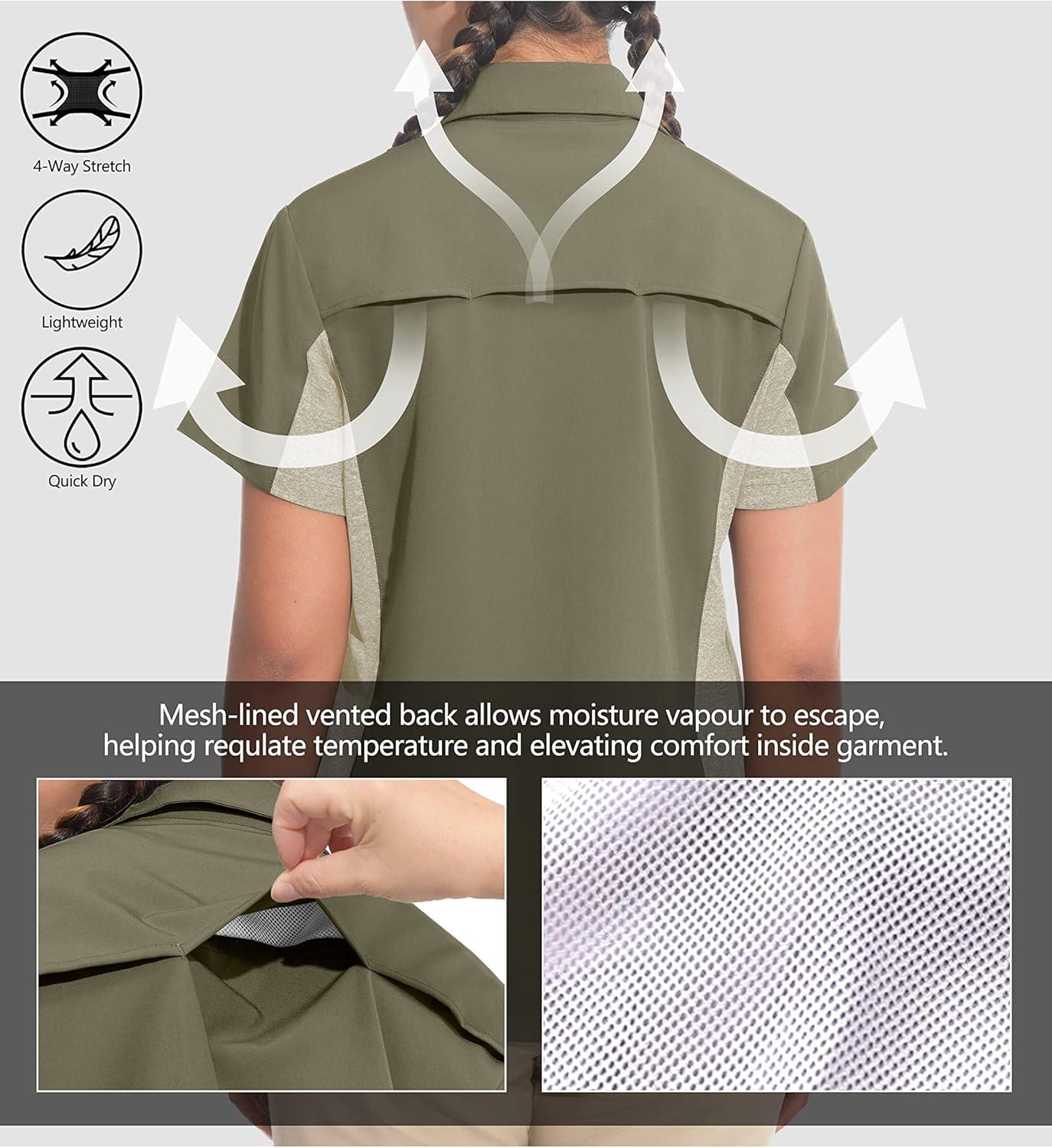 imageLittle Donkey Andy Womens Stretch Quick Dry UPF50 Short Sleeve Shirt for Hiking Travel CampingSage