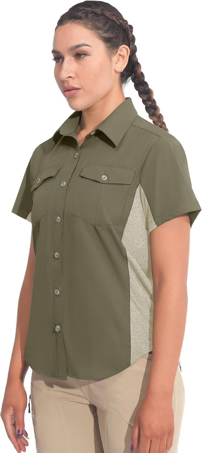imageLittle Donkey Andy Womens Stretch Quick Dry UPF50 Short Sleeve Shirt for Hiking Travel CampingSage