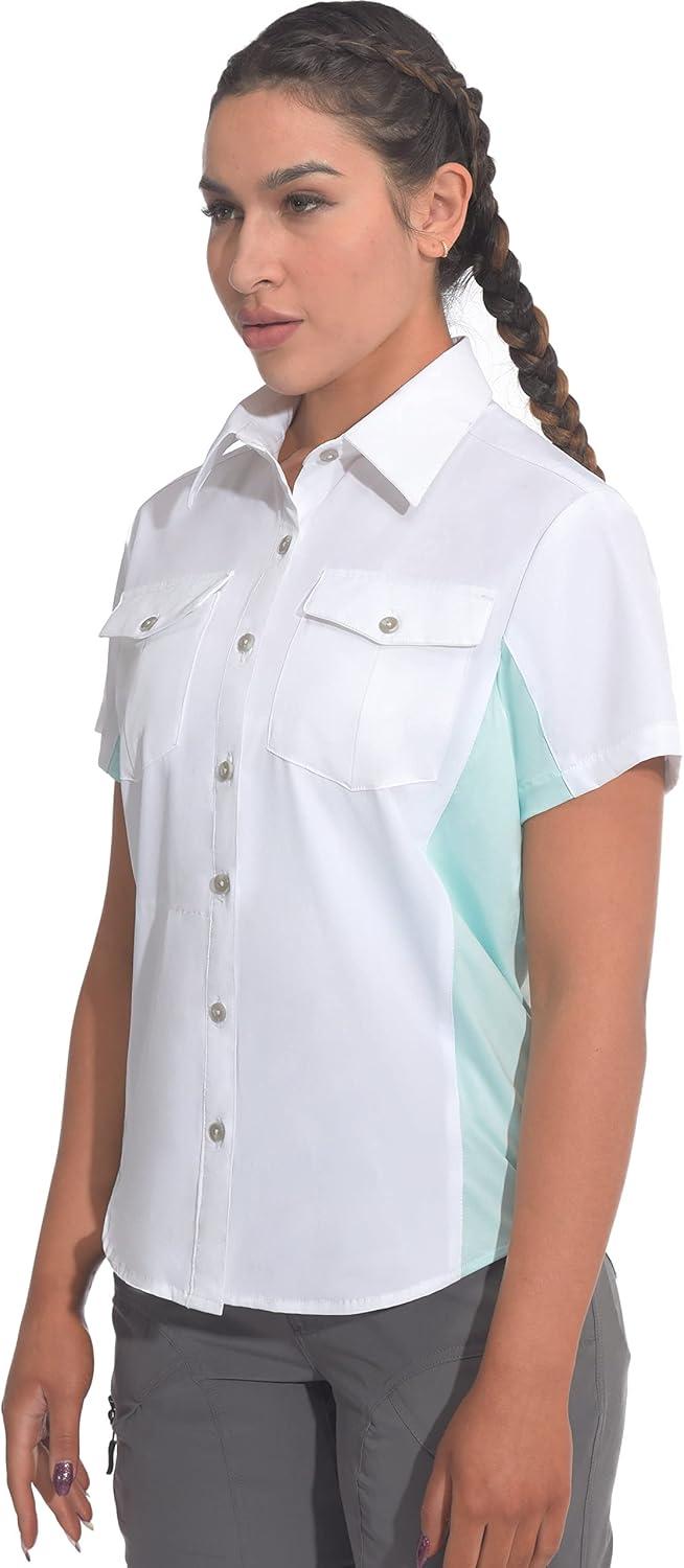imageLittle Donkey Andy Womens Stretch Quick Dry UPF50 Short Sleeve Shirt for Hiking Travel CampingWhite