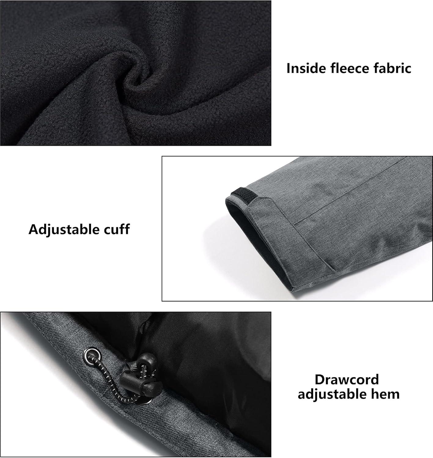 imageLittle Donkey Andy Womens Waterproof Hiking Skiing Jacket with Removable Hood Fleece Lined Winter Warm Rain CoatFrost Gray