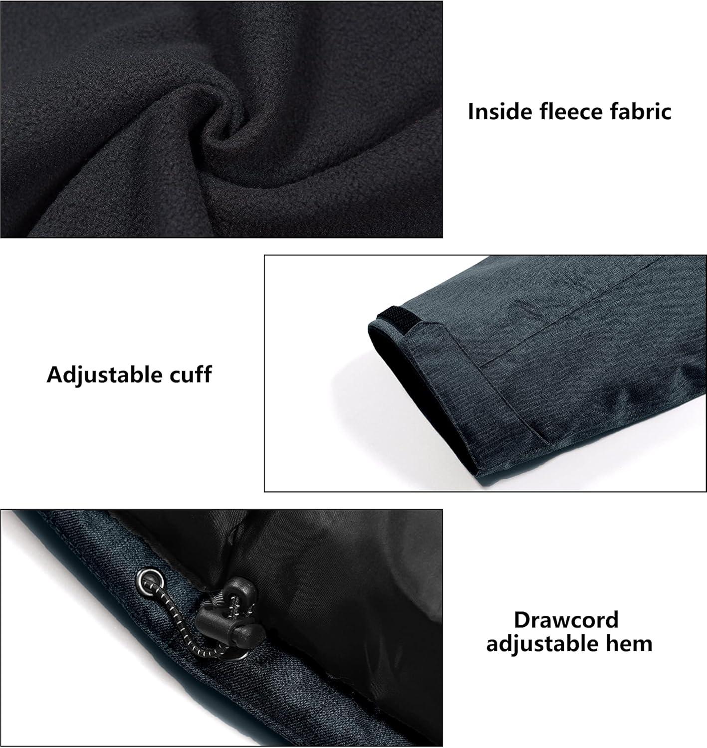 imageLittle Donkey Andy Womens Waterproof Hiking Skiing Jacket with Removable Hood Fleece Lined Winter Warm Rain CoatIndia Ink