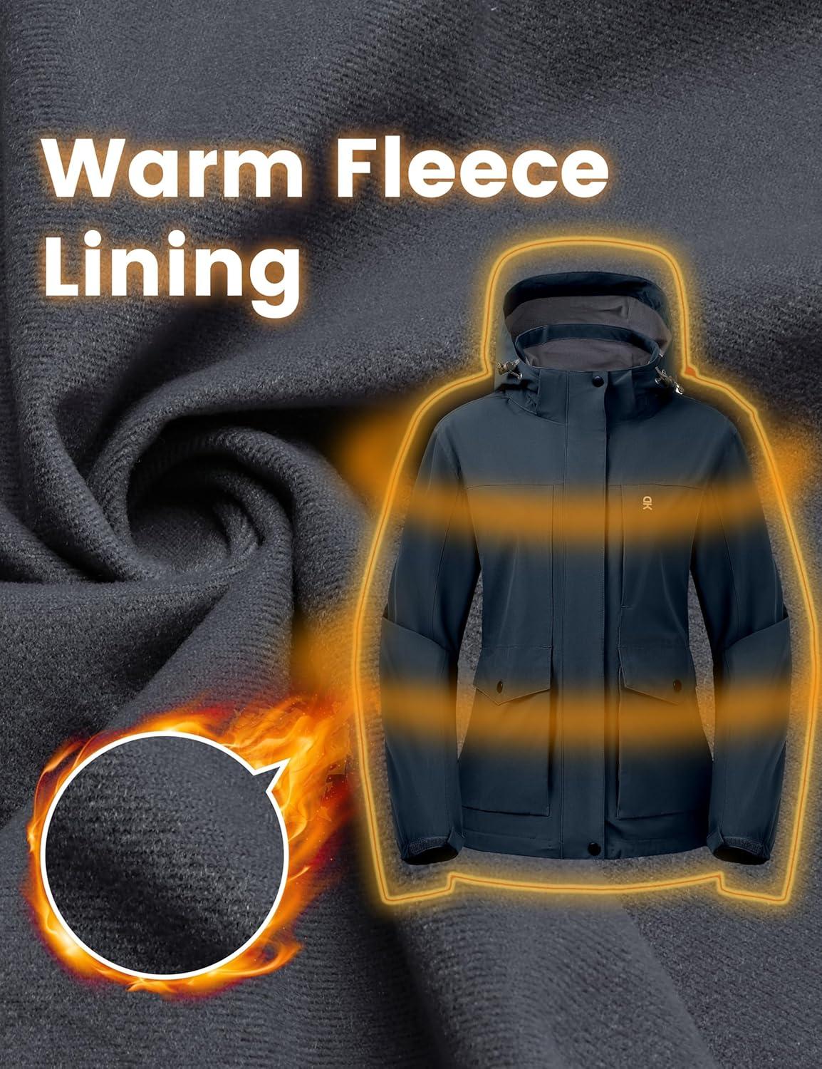 imageLittle Donkey Andy Womens Waterproof Rain jacket with Hood Lightweight Windbreaker Raincoat Shell for Camping HikingBlue