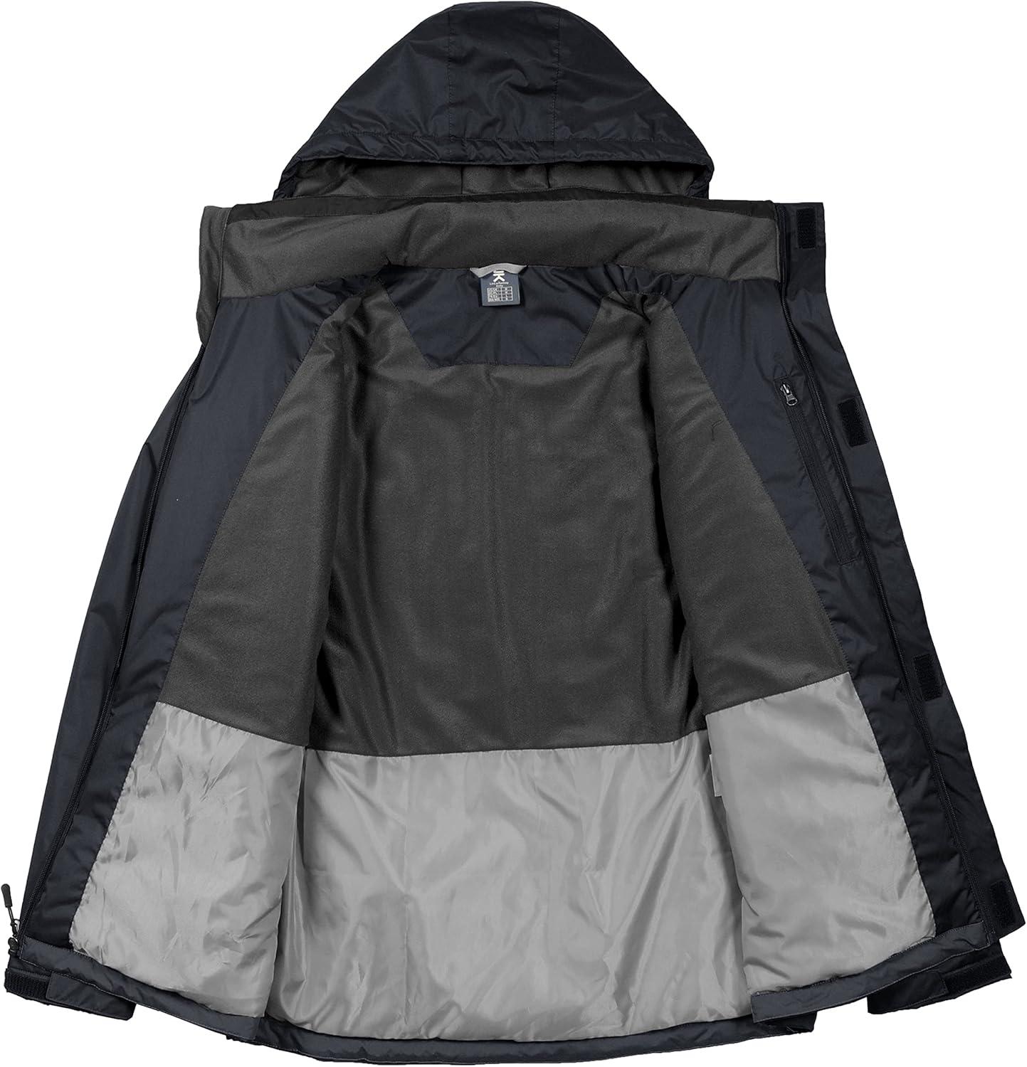 imageLittle Donkey Andy Womens Waterproof Ski Snowboarding Jacket Windproof Warm Coat with Detachable HoodA1black