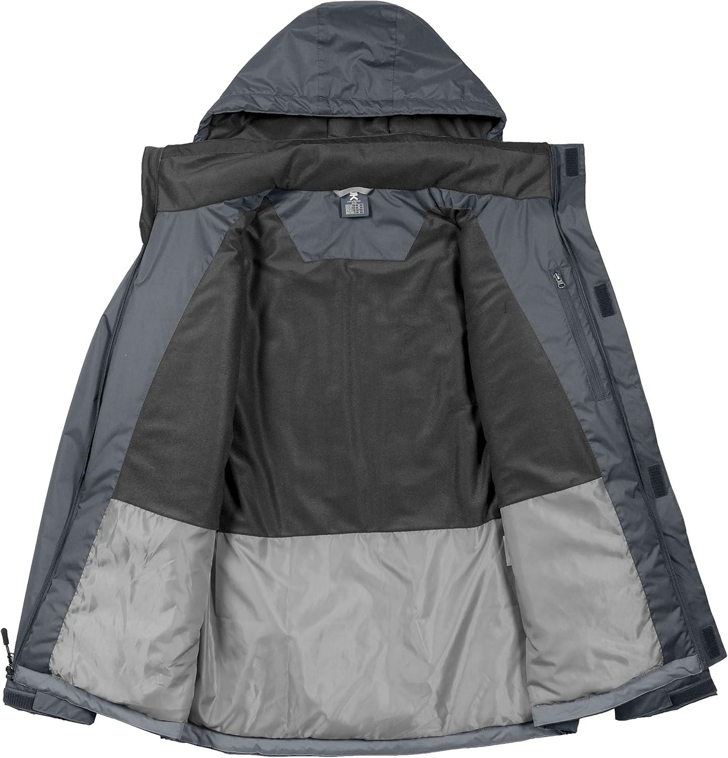 imageLittle Donkey Andy Womens Waterproof Ski Snowboarding Jacket Windproof Warm Coat with Detachable HoodA5gray