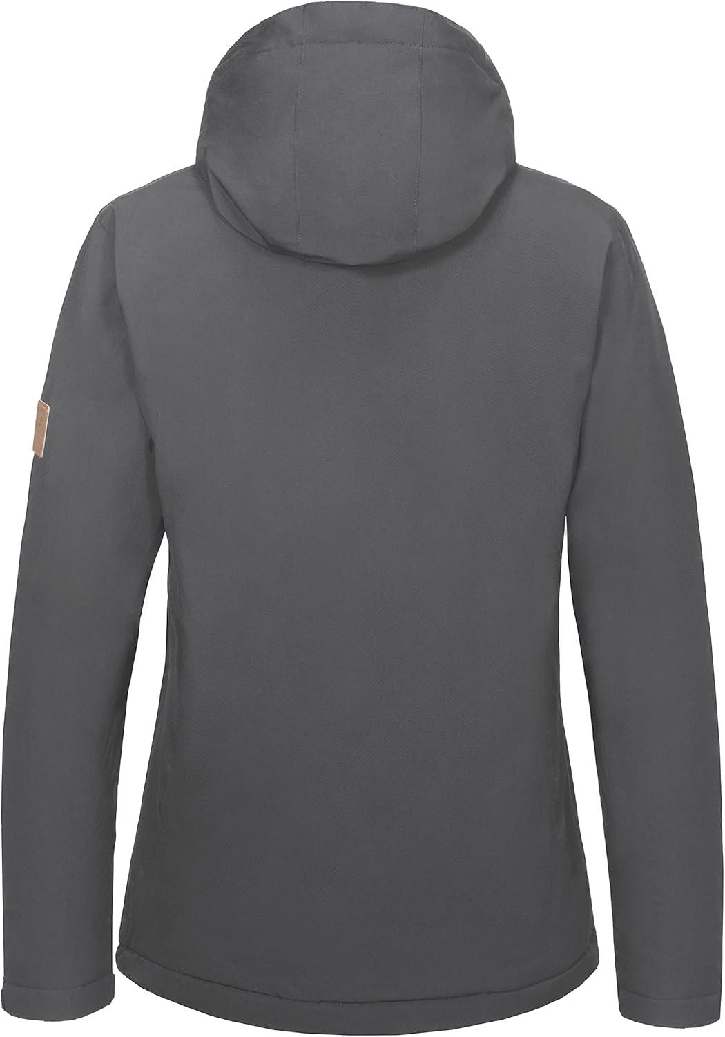 imageLittle Donkey Andy Womens Waterproof Ski Snowboarding Jacket Windproof Warm Coat with Detachable HoodDark Grey