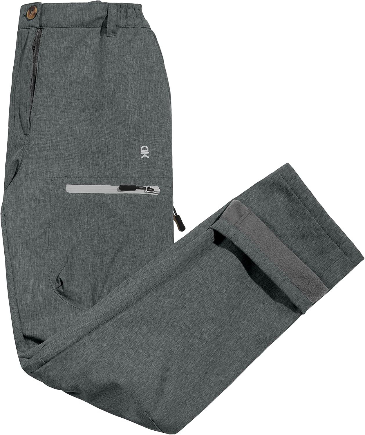 imageLittle Donkey Andy Womens Windproof Hiking Cargo Pants Fleece Lined Water Repellent Ski Snow Softshell PantsGrey Heather
