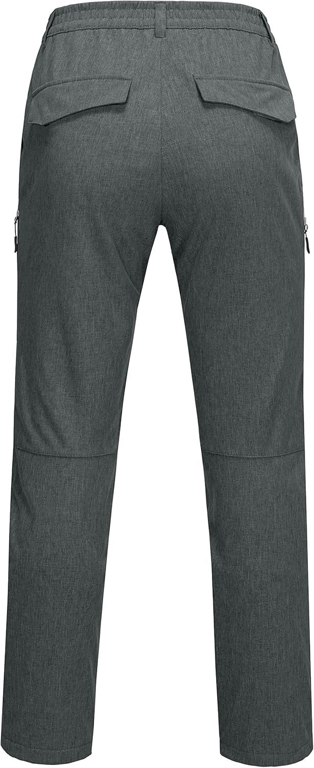 imageLittle Donkey Andy Womens Windproof Hiking Cargo Pants Fleece Lined Water Repellent Ski Snow Softshell PantsGrey Heather