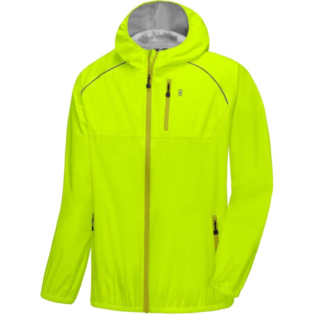 imageLittle Donkey Andy Mens Cycling Stretch Rain Jacket with Hood Windproof and Waterproof Ultralight WindbreakerPackableUpgradeyellow