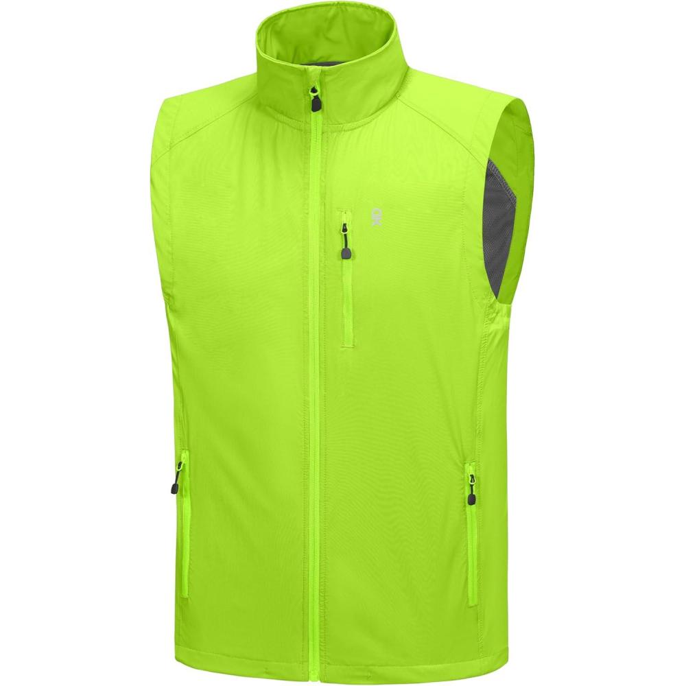 imageLittle Donkey Andy Mens Lightweight Quick Dry Vest Packble Outerwear Sleeveless Windproof Jacket for Golfing Cycling RunningYellow