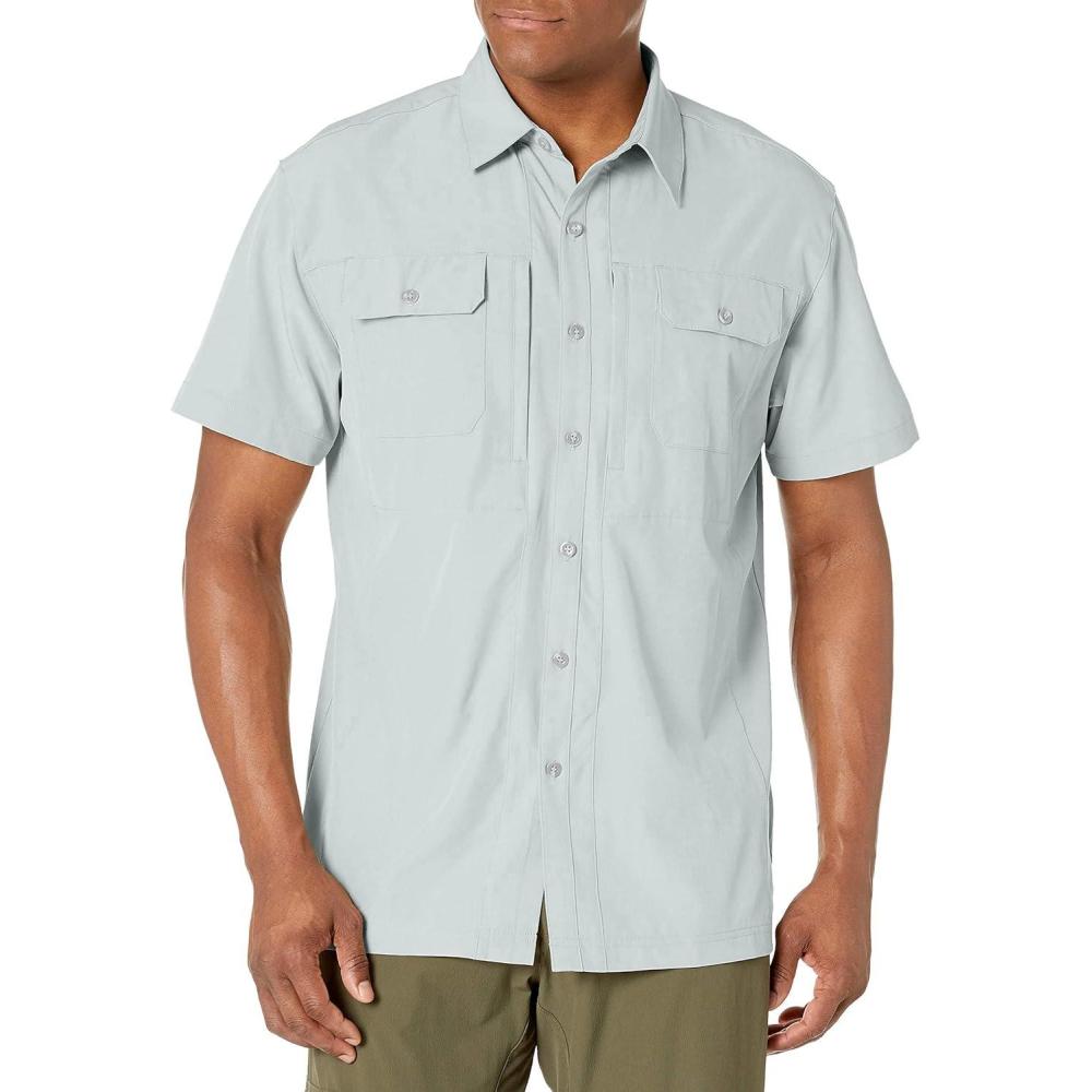 imageLittle Donkey Andy Mens Lightweight Short Sleeve Shirt Quick Dry Stretch Shirt for Hiking Travel UPF50Upgraded Gray Violet