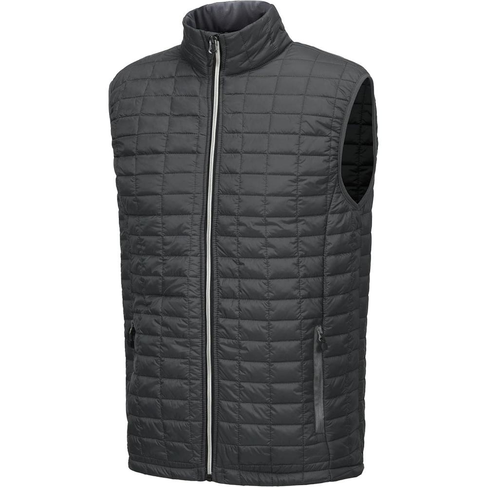imageLittle Donkey Andy Mens Puffer Vest Lightweight Warm Sleeveless Jacket for Hiking Travel GolfGrayBlack A2