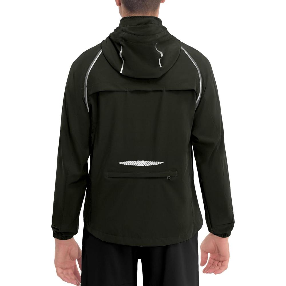 imageLittle Donkey Andy Mens Quickdry Running Jacket Convertible UPF 50 Cycling Jacket Windbreaker with Removable SleevesDetachable Hoodblack