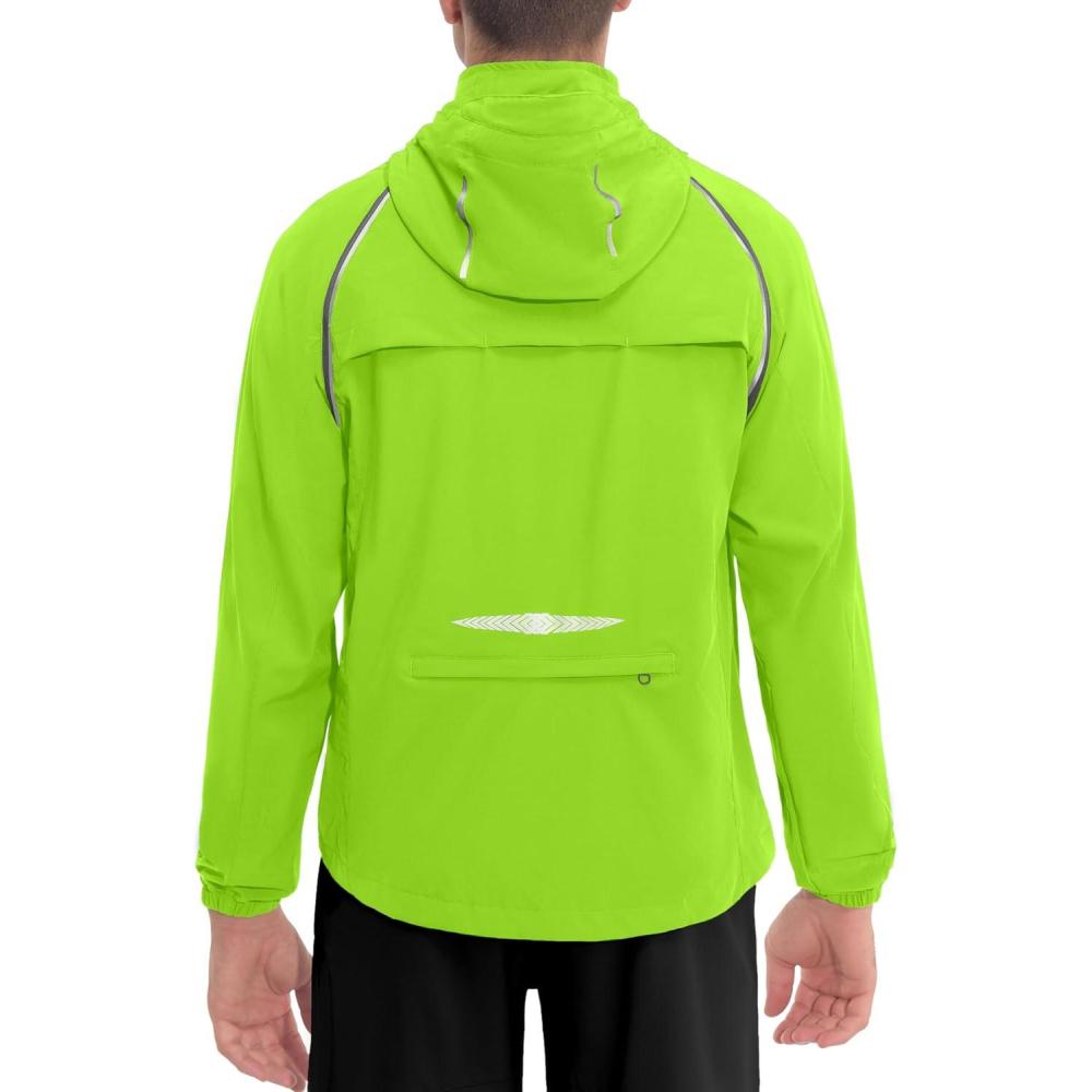 imageLittle Donkey Andy Mens Quickdry Running Jacket Convertible UPF 50 Cycling Jacket Windbreaker with Removable SleevesDetachable Hoodfluorescent Yellow