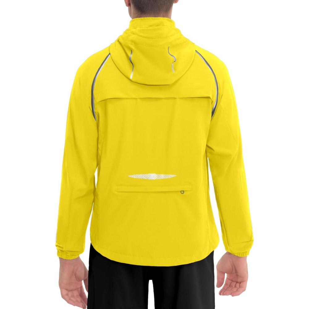 imageLittle Donkey Andy Mens Quickdry Running Jacket Convertible UPF 50 Cycling Jacket Windbreaker with Removable SleevesDetachable Hoodyellow