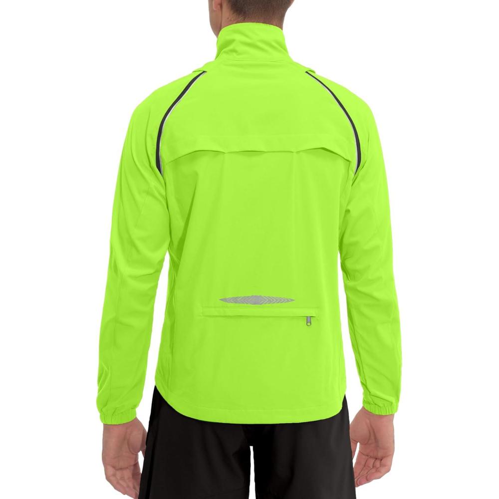 imageLittle Donkey Andy Mens Quickdry Running Jacket Convertible UPF 50 Cycling Jacket Windbreaker with Removable SleevesFluorescent Yellow
