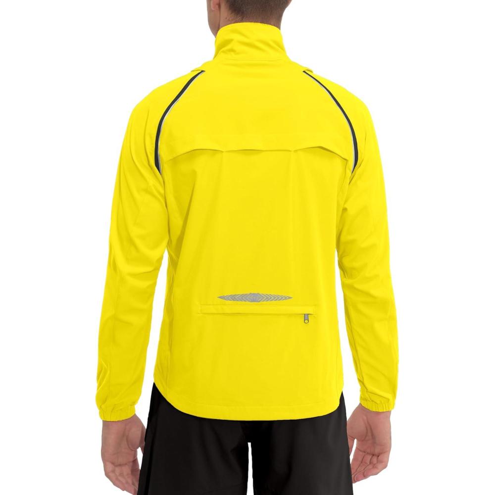imageLittle Donkey Andy Mens Quickdry Running Jacket Convertible UPF 50 Cycling Jacket Windbreaker with Removable SleevesYellow