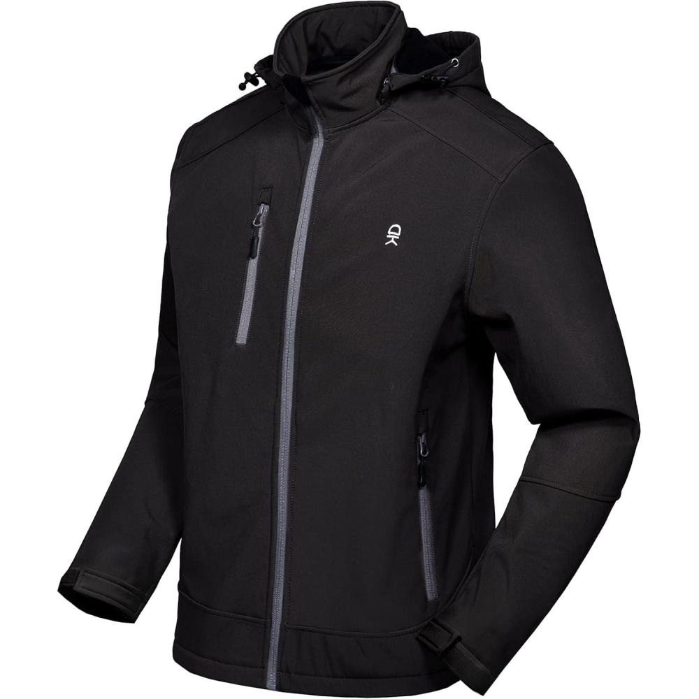 imageLittle Donkey Andy Mens Softshell Jacket with Removable Hood Fleece LinedAblack