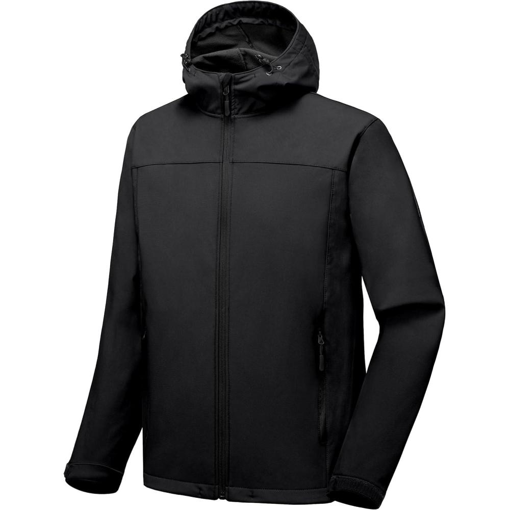 imageLittle Donkey Andy Mens Softshell Jacket with Removable Hood Fleece LinedBblack