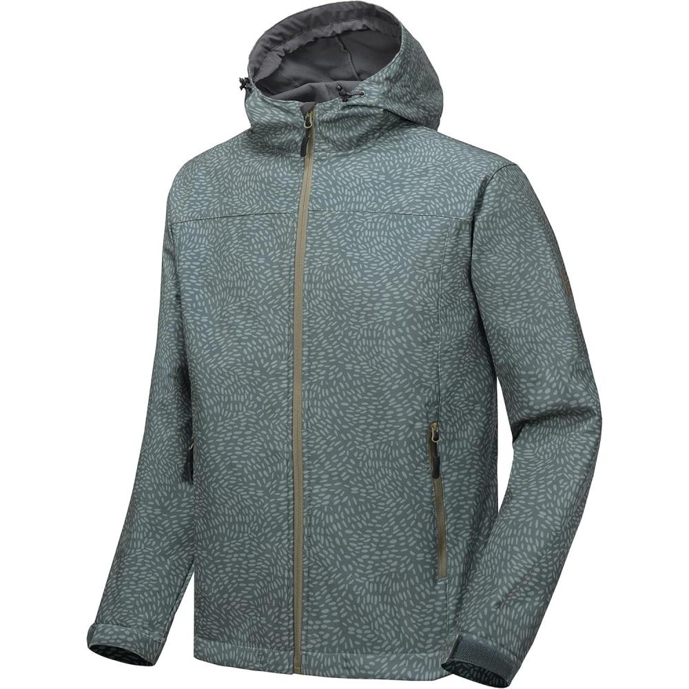 imageLittle Donkey Andy Mens Softshell Jacket with Removable Hood Fleece LinedBgray Floral