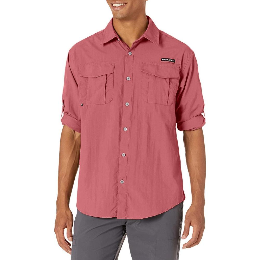 imageLittle Donkey Andy Mens UPF 50 UV Protection Shirt Short Sleeve Fishing Shirt Breathable and Fast DryWatermelon