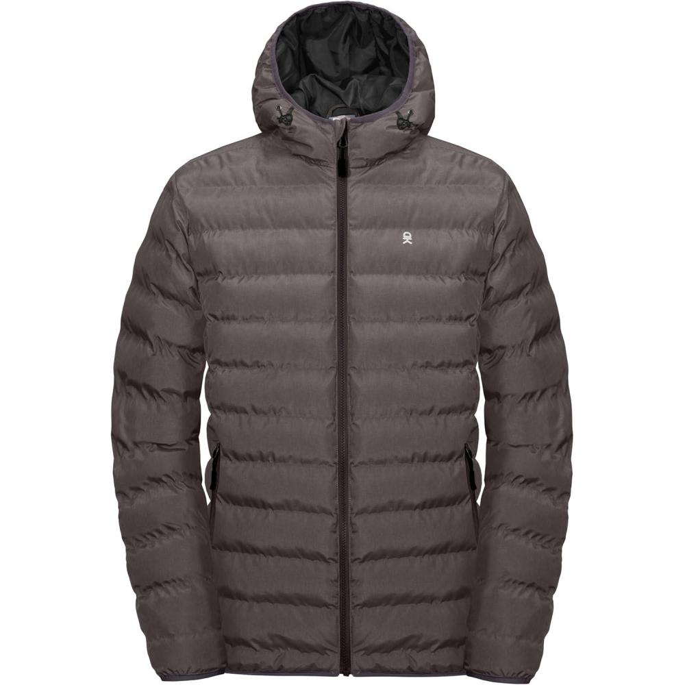 imageLittle Donkey Andy Mens Warm Waterproof Puffer Jacket Hooded Windproof Winter Coat with Recycled InsulationCoffee Heather