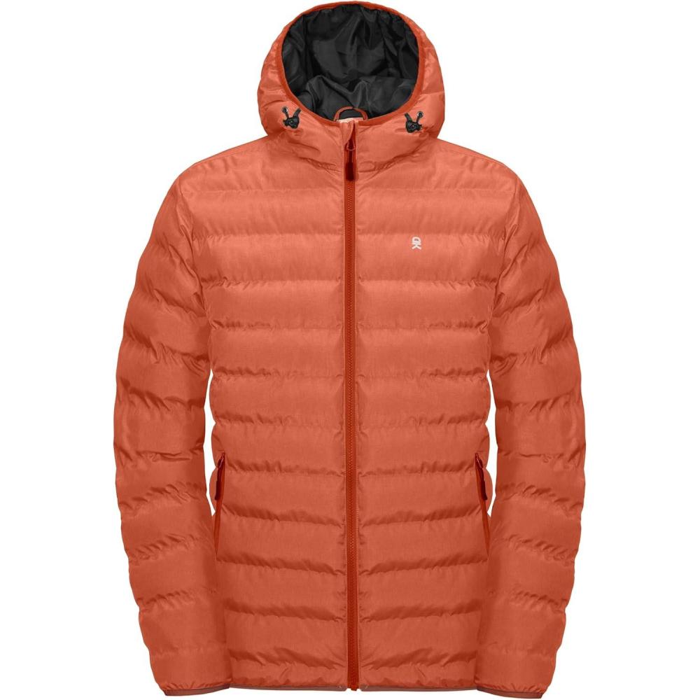 imageLittle Donkey Andy Mens Warm Waterproof Puffer Jacket Hooded Windproof Winter Coat with Recycled InsulationOrange Heather