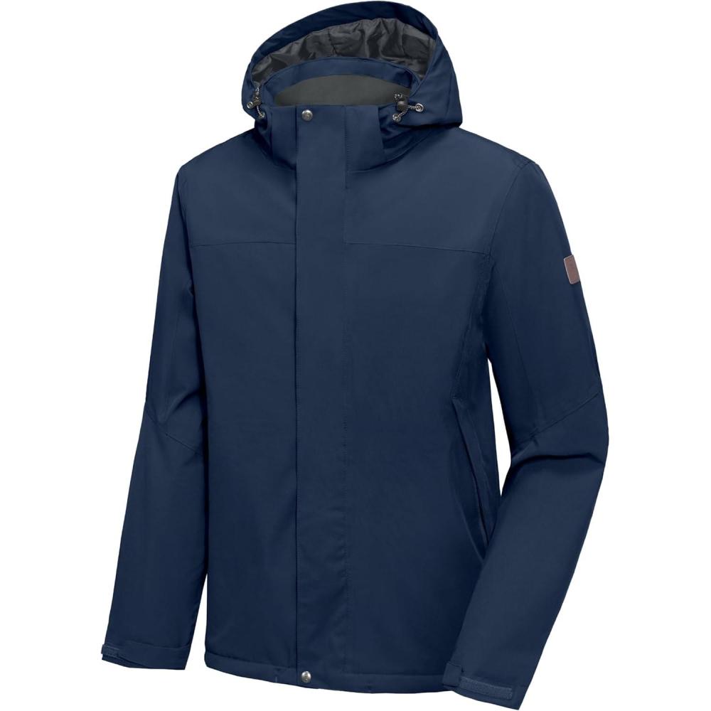 imageLittle Donkey Andy Mens Waterproof Ski Snowboarding Jacket Windproof Warm Coat with Detachable HoodBluepolyesterfill polyster Lining