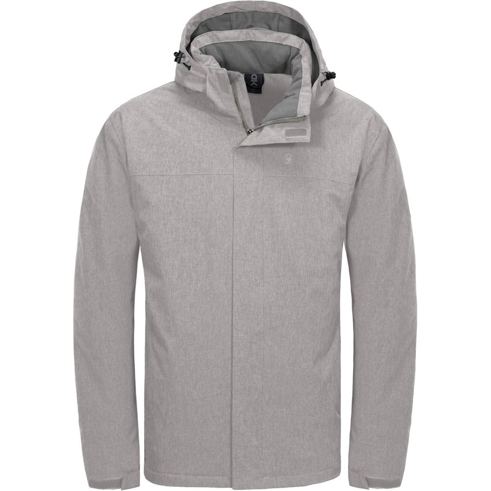 imageLittle Donkey Andy Mens Waterproof Ski Snowboarding Jacket Windproof Warm Coat with Detachable HoodMoonbeam Heather