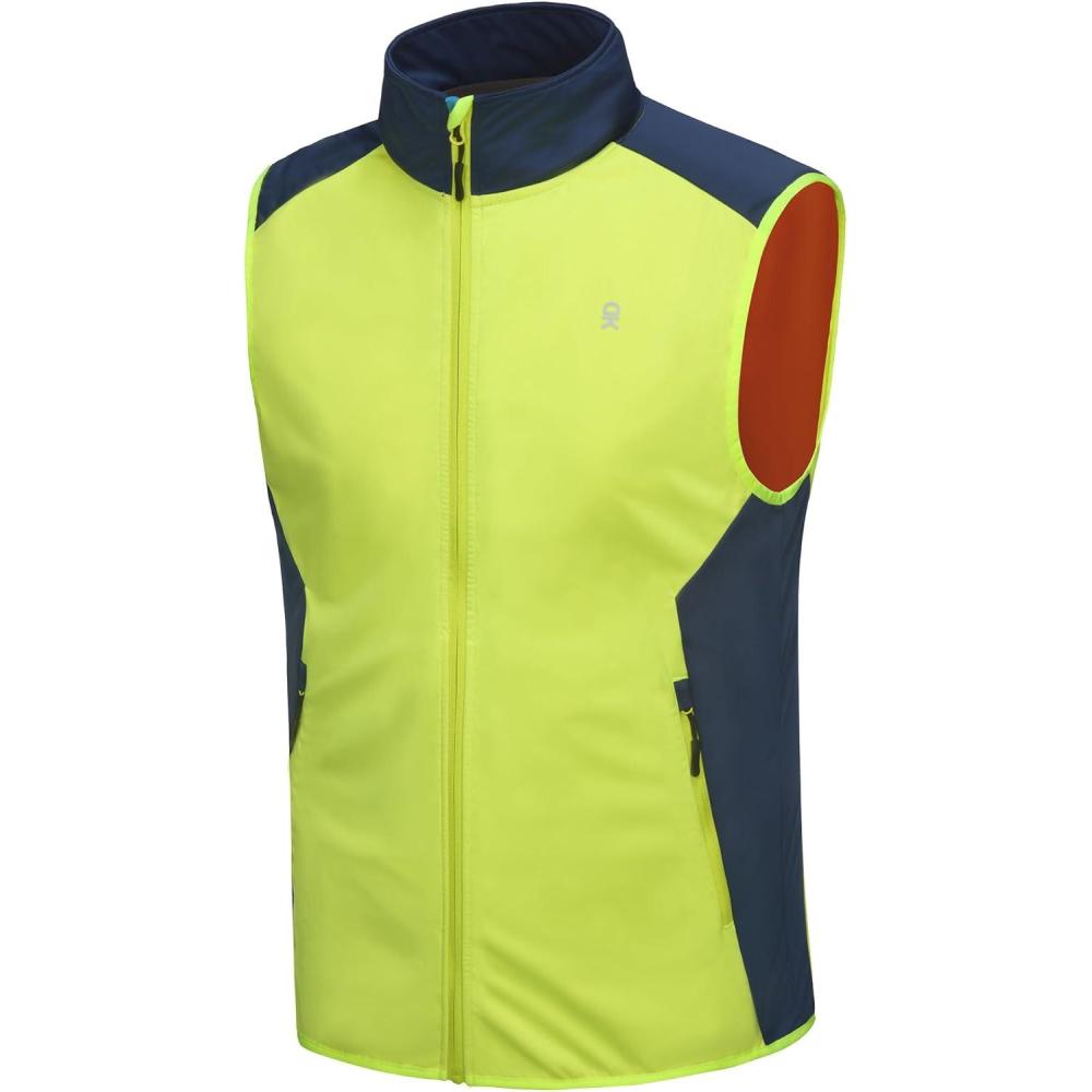 imageLittle Donkey Andy Mens Waterresistant Outerwear Vests Stretch Windproof Vest for Cycling Running GolfBasic Yellow