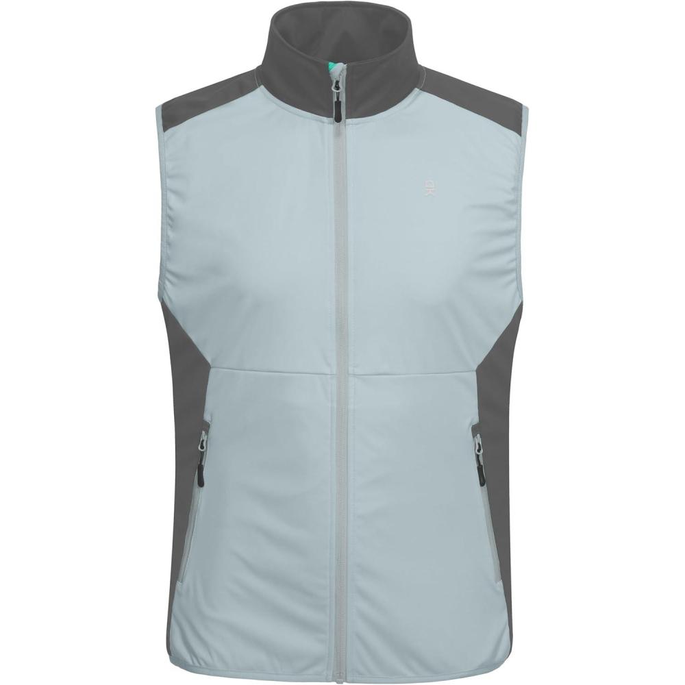 imageLittle Donkey Andy Mens Waterresistant Outerwear Vests Stretch Windproof Vest for Cycling Running GolfReflective Light Grey