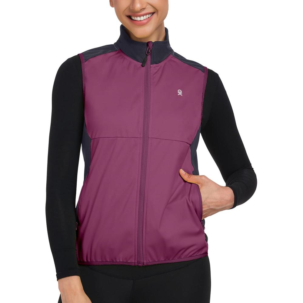 imageLittle Donkey Andy Windproof Sleeveless Vest Jacket for Women WaterRepellent Stretch Sports Vest for Cycling RunningRose