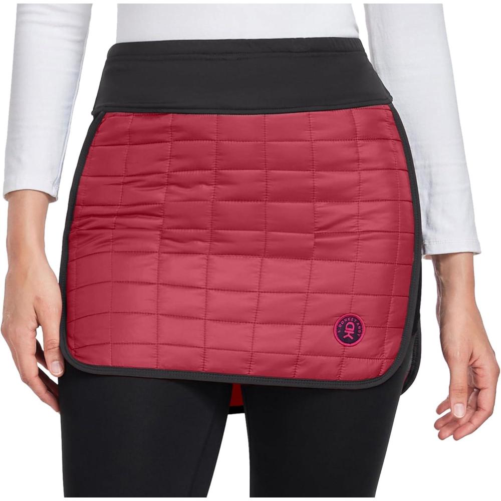imageLittle Donkey Andy Womens Lightweight Puffer Sport Skorts Warm Quilted Skirt Outdoors Hiking RunningA Dark Red