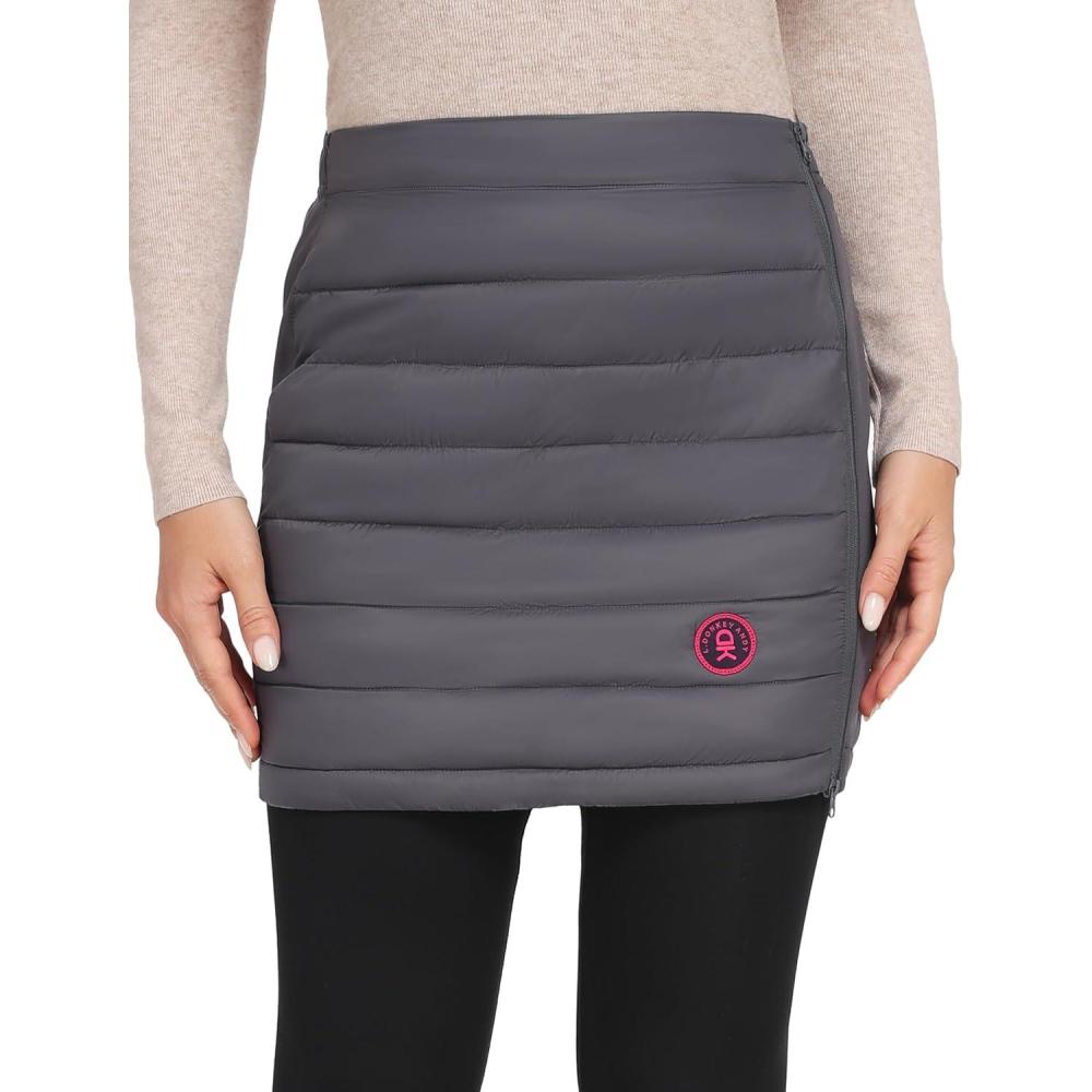 imageLittle Donkey Andy Womens Lightweight Puffer Sport Skorts Warm Quilted Skirt Outdoors Hiking RunningB Dark Grey