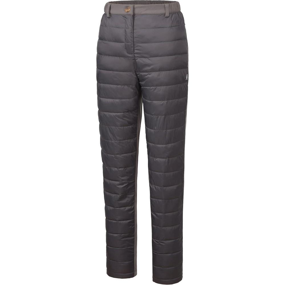 imageLittle Donkey Andy Womens Lightweight Puffy Pants Warm Fleece Lined Insulated Puffer Quilted Pants for Hiking Snow SkiGrey
