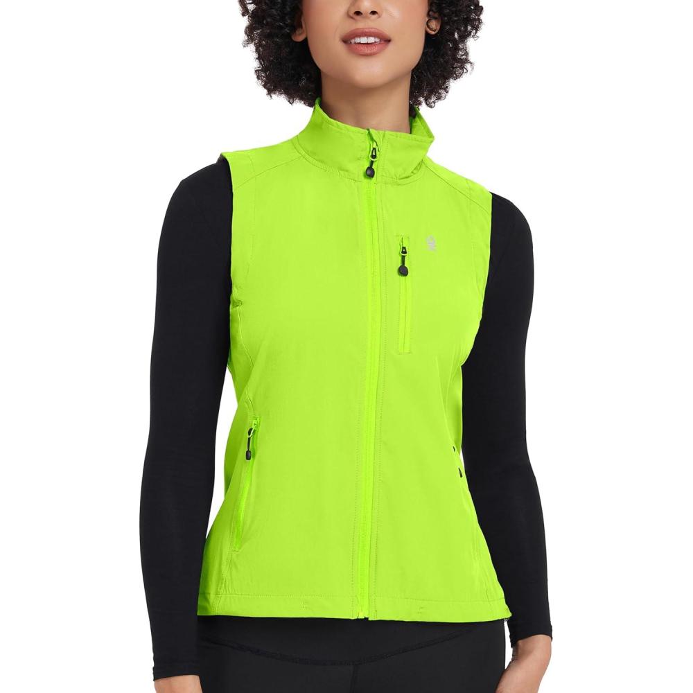 imageLittle Donkey Andy Womens Lightweight Quick Dry Vest Summer Windproof Sleeveless Elastic Jacket for Golfing Cycling RunningYellow