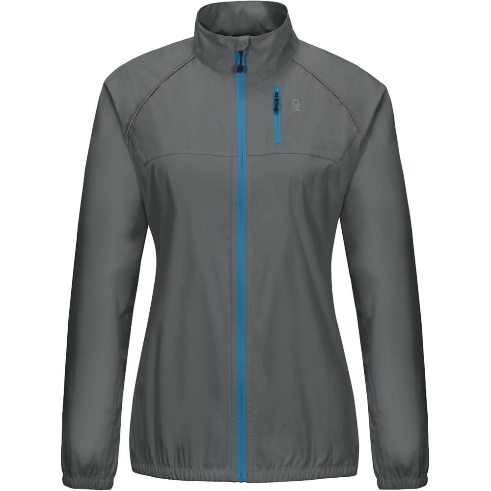 imageLittle Donkey Andy Womens Lightweight Rain Cycling Stretch Jacket with Hood Windproof and Waterproof Ultralight PackableB3upgradegray