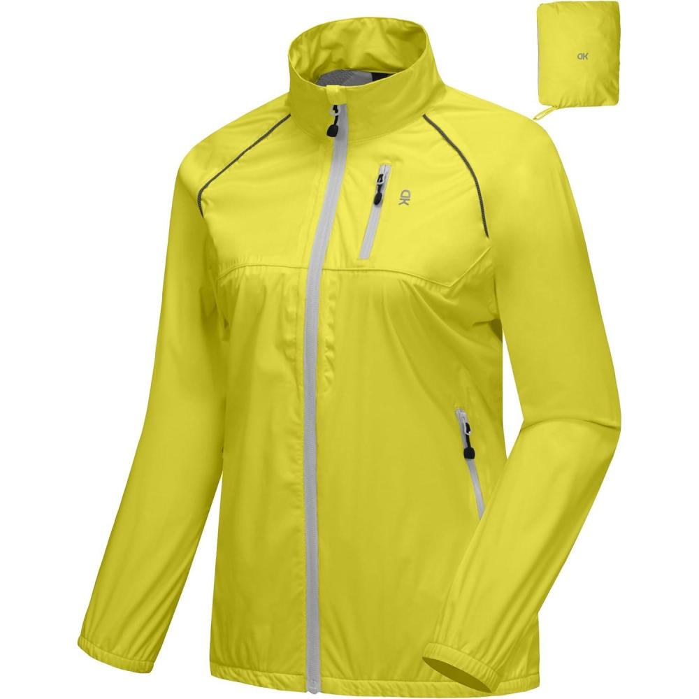 imageLittle Donkey Andy Womens Lightweight Rain Cycling Stretch Jacket with Hood Windproof and Waterproof Ultralight PackableUpgrade Pocketlemon