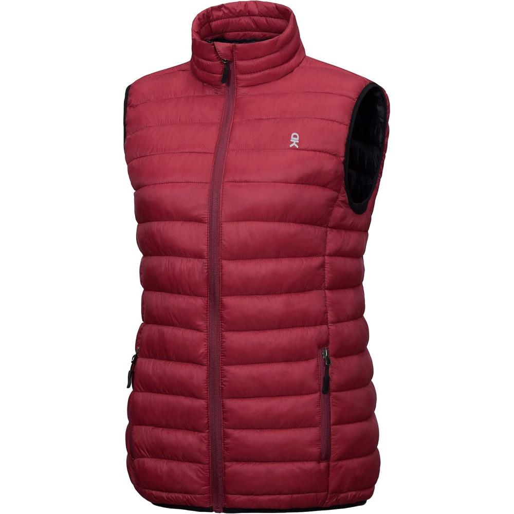 imageLittle Donkey Andy Womens Lightweight Warm Puffer Golf Vest Thermal Winter Sleeveless Jacket for Hiking Travel CasualA4 Tango Red
