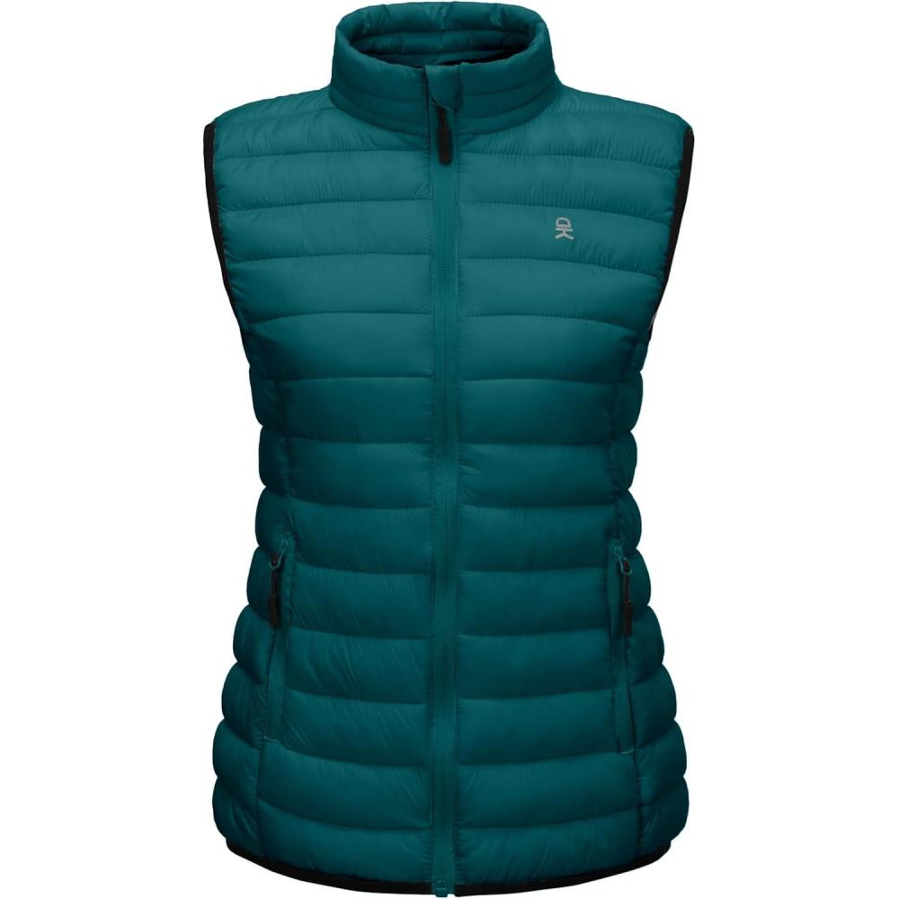 imageLittle Donkey Andy Womens Lightweight Warm Puffer Golf Vest Thermal Winter Sleeveless Jacket for Hiking Travel CasualB7 Viridian Green