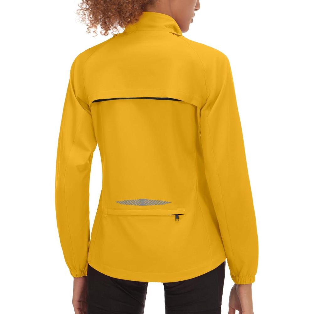 imageLittle Donkey Andy Womens Lightweight Waterproof Cycling Jacket with Removable Sleeves for Biking Running GolfGolden Rod