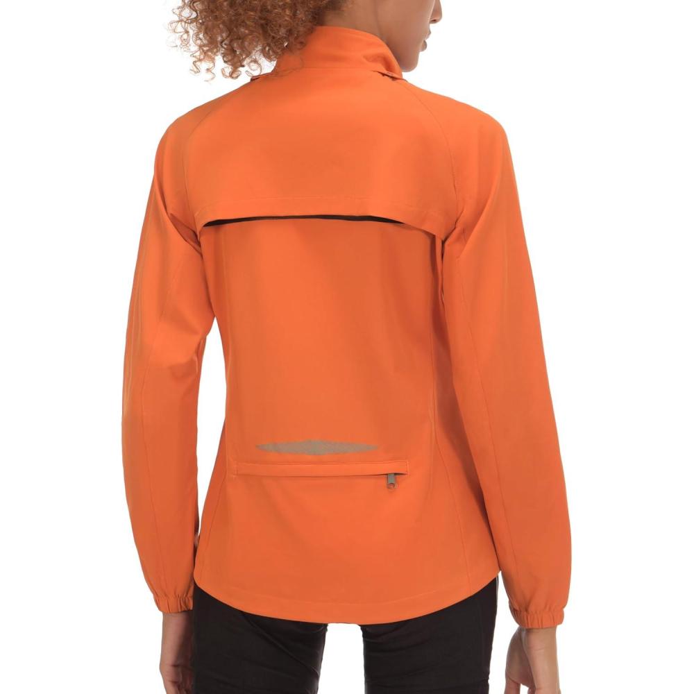 imageLittle Donkey Andy Womens Lightweight Waterproof Cycling Jacket with Removable Sleeves for Biking Running GolfOrange