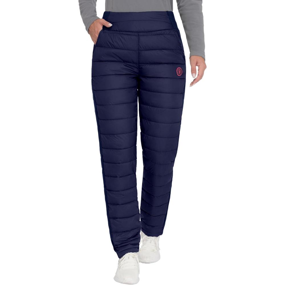 imageLittle Donkey Andy Womens Puffer Pants Lightweight Warm Puffy Quilted Pants Winter Snow Ski TrousersBlue