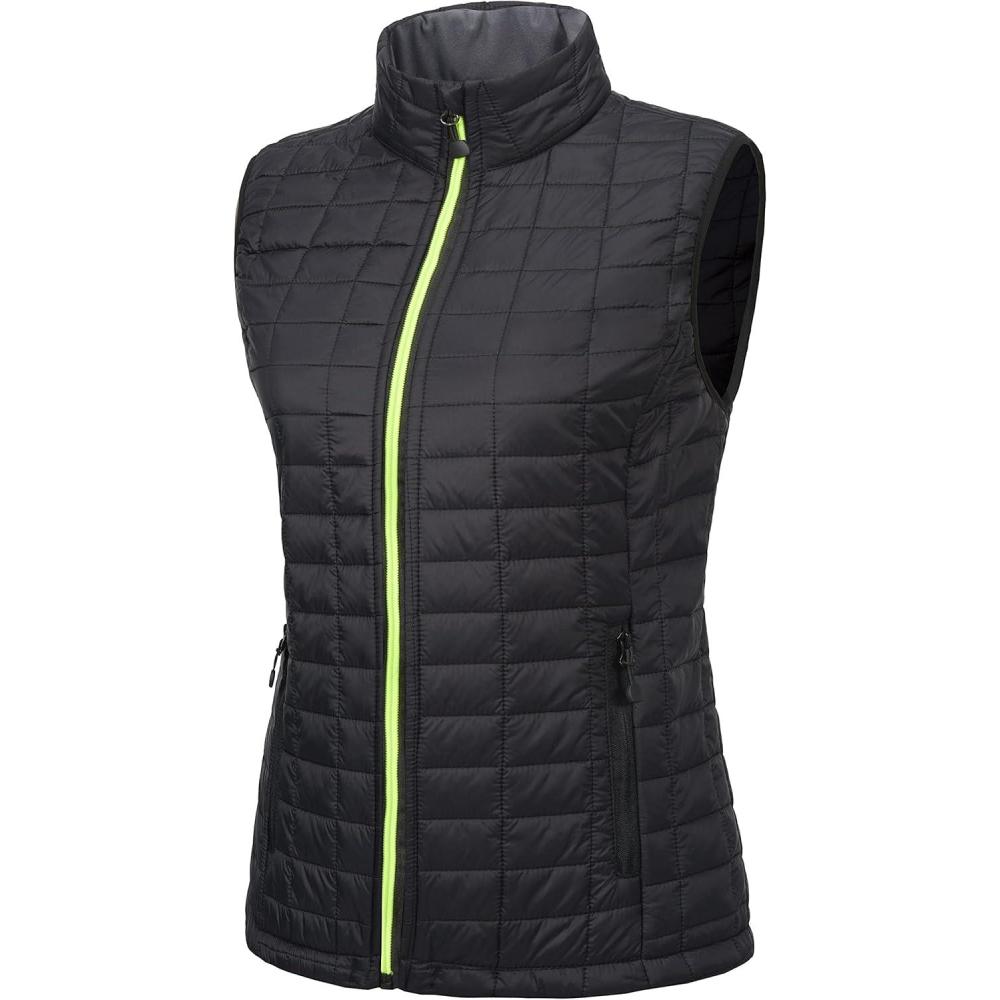 imageLittle Donkey Andy Womens Puffer Vest Lightweight Warm Sleeveless Jacket for Hiking Travel GolfBlackSteel Gray